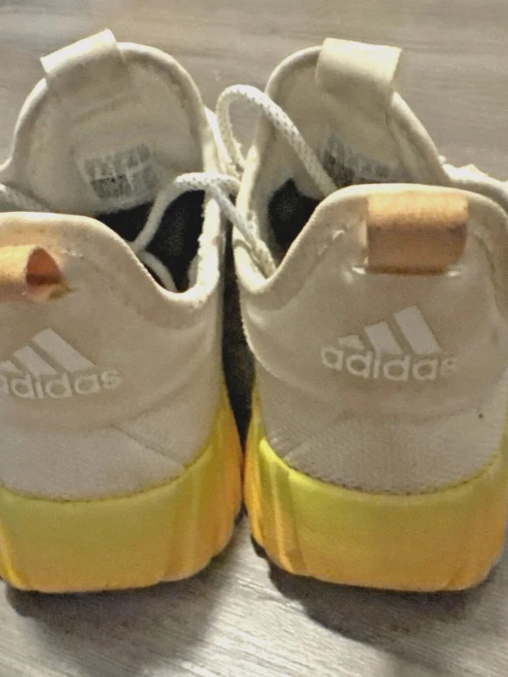 Adidas Kaptir Flow Running Shoes Athletic Sneakers Boys 5 White Orange Chunky